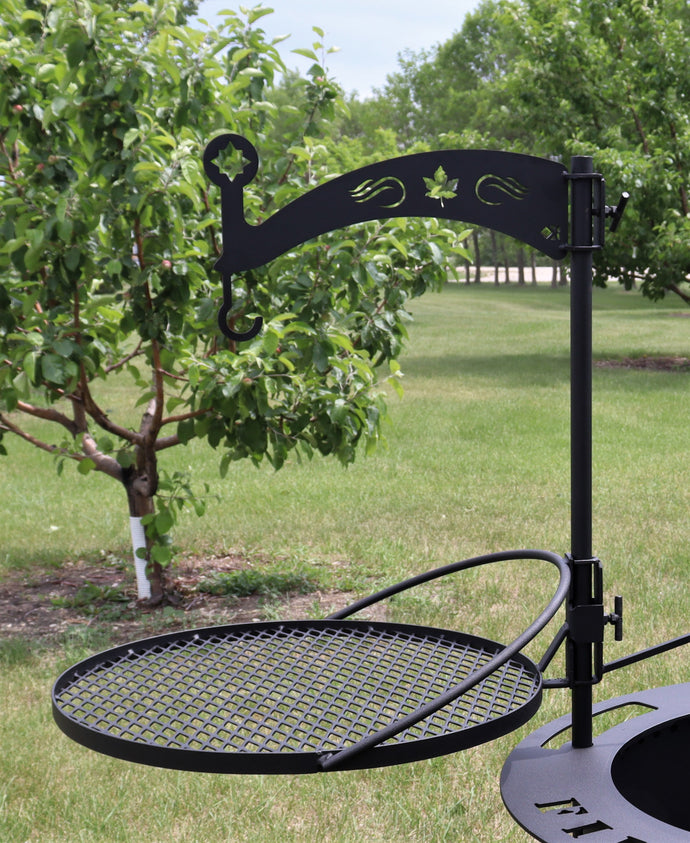 Swing-out Metal Fire Grill with Pot Holder